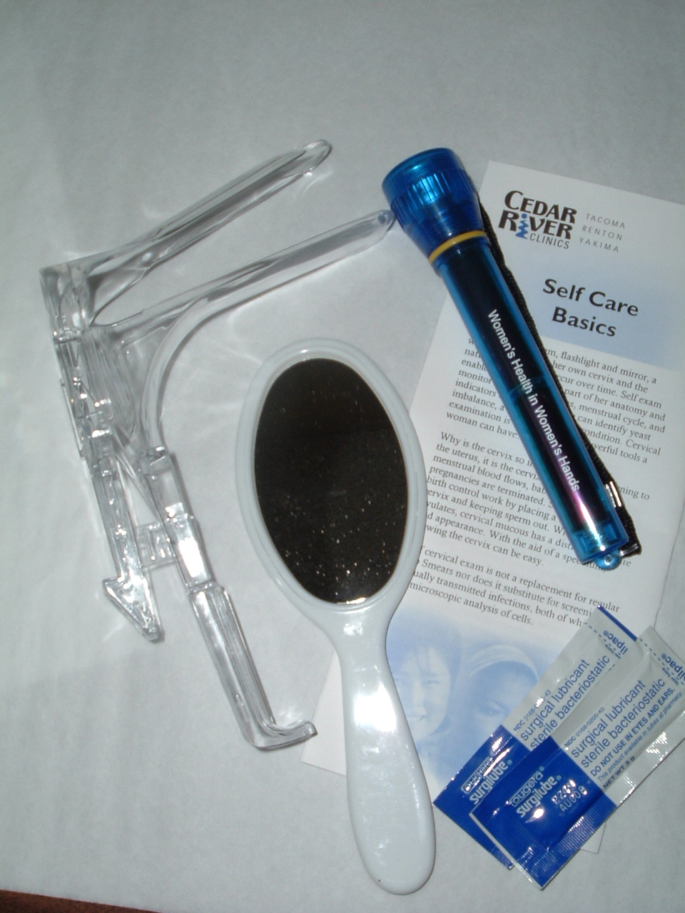 speculum kit - speculum, mirror, flashlight